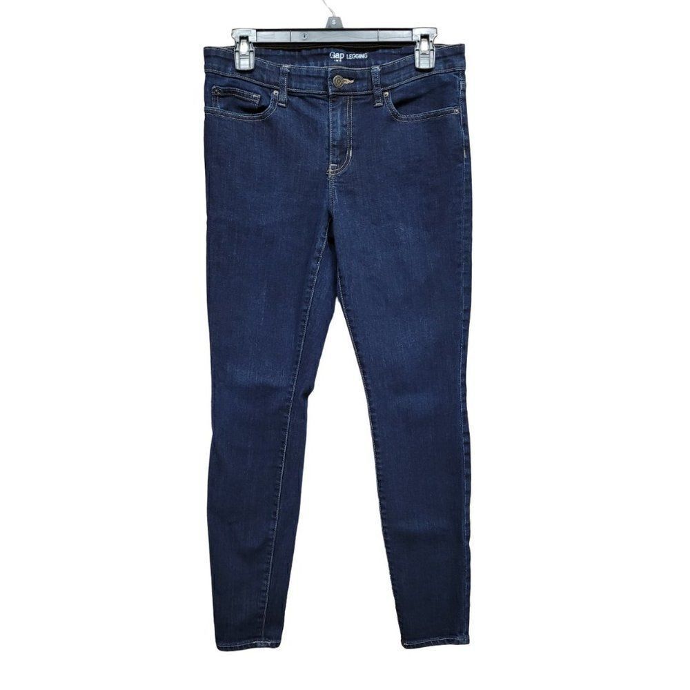Gap Legging Skinny Jeans Blue Dark Wash Stretch Denim Mid Rise Womens 6 / 28